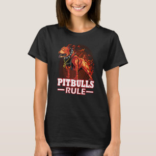 T-shirt Pitbulles règle Enfer feu Pitbull Chien