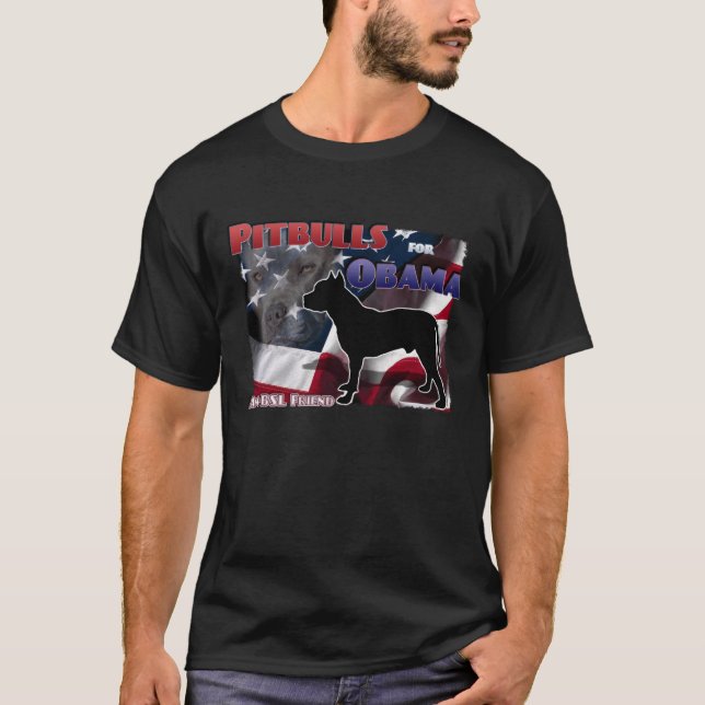 T-shirt Pitbulls pour Obama, Anti-BSL ami (Devant)
