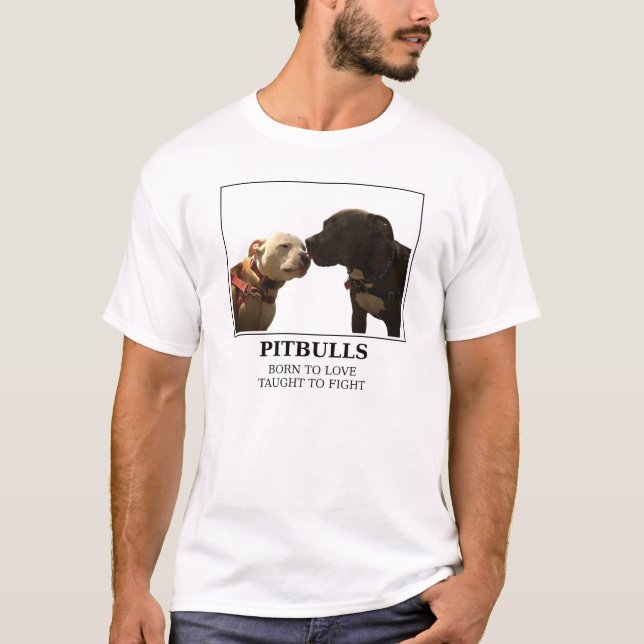 T-shirt Pitbulls - soutenu pour aimer le blanc - LRBBC (Devant)