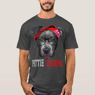 T-shirt Pittie Grandma Granny Pitbull Amoureux de les chie