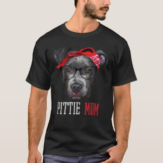 T-shirt Pittie Maman Pitbull Amoureux de les chiens Fête d