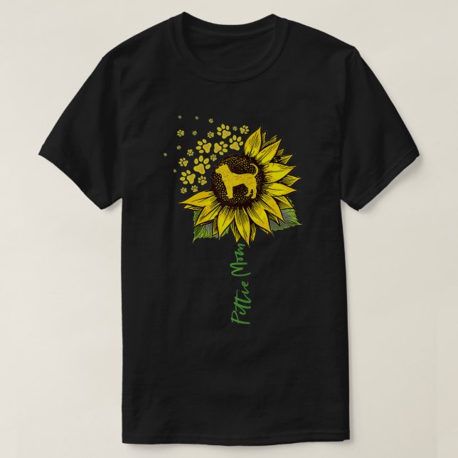 T-shirt Pittie Maman Tournesol Pitbull Amant Cadeaux Chig  (Design devant)
