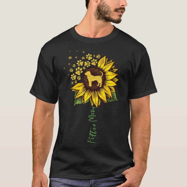 T-shirt Pittie Maman Tournesol Pitbull Amant Cadeaux Chig  (Devant)