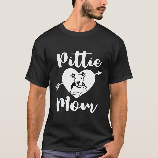 T-shirt Pittie Mom Cute Pitbull Mama Heart Love Pit Bull G (Devant)