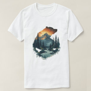 T-shirt Pittoresque Bear Outdoor Adventure Art