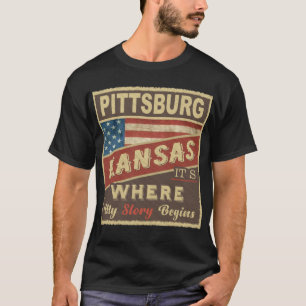 T-shirt PITTSBURG, KS C'est là que commence mon histoire