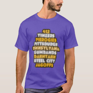 T-shirt Pittsburgh 412 Jagoffs Yinzers Steel City Drôle R