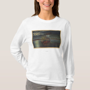 T-shirt Pittsburgh, PA - vue de nuit de vapeur et l'Ohio