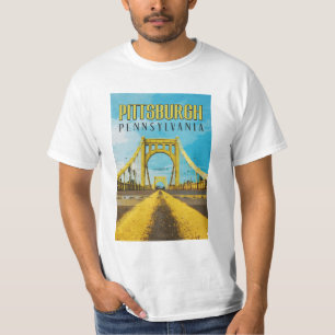T-shirt Pittsburgh, PA Yellow Bridge Vintage voyage T-Shir