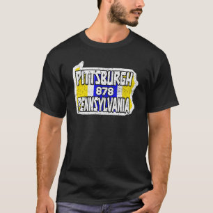 T-shirt Pittsburgh Pennsylvanie 878 Accueil State City Pri