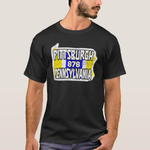 T-shirt Pittsburgh Pennsylvanie 878 Accueil State City Pri