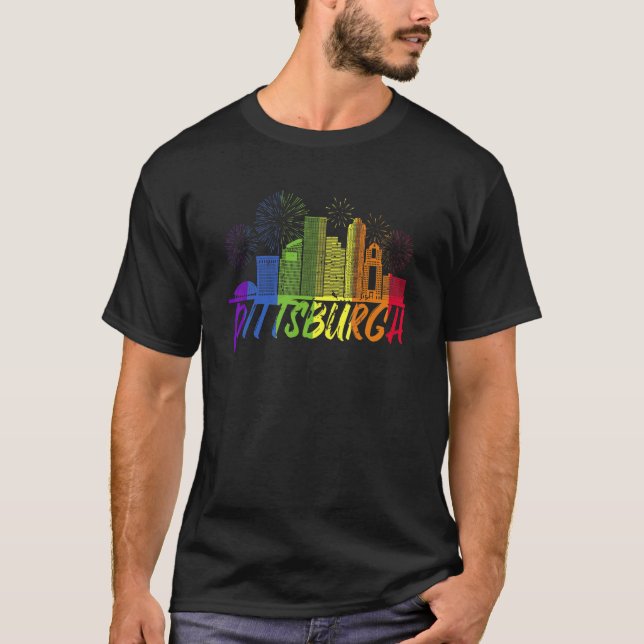T-shirt Pittsburgh Pride Skyline  Pride Parade Pittsburgh (Devant)