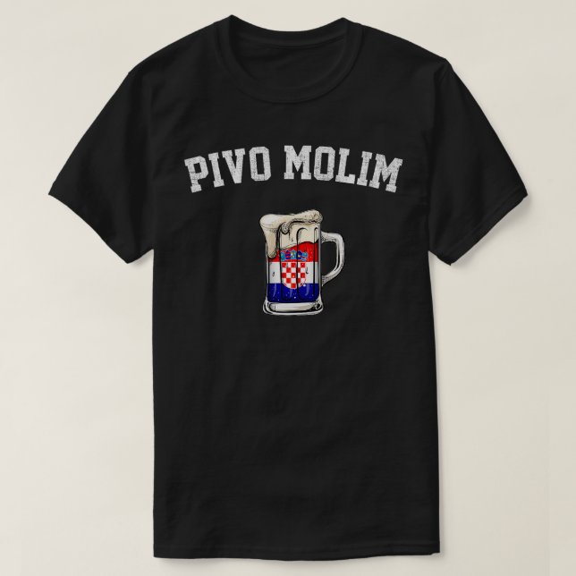 T-shirt pivo molim croate bière s'il vous plaît croatie (Design devant)