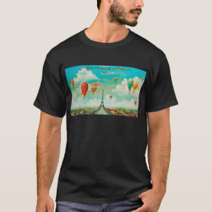 T-shirt PixDezines ballons vintage/eiffel/paris