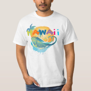 T-shirt PixDezines North Shore, vagues+palmiers