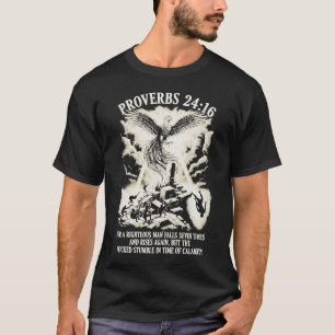 T-shirt PixDezines Proverbes 24:16 Pour l'Homme Juste
