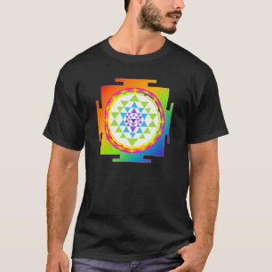 T-shirt PixDezines sri yantra/chakra clearing/arc-en-ciel