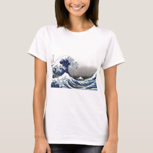 T-shirt PixDezines Vintage, grande vague, Hokusai 葛 飾 北 斎 