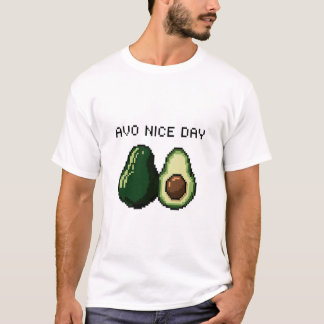 T-shirt Pixel Art Avocado Avo Nice Day Cute Retro Design