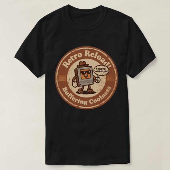 T-shirt Pixel Art Caractère de l'ordinateur "À la traîne a (Design devant)