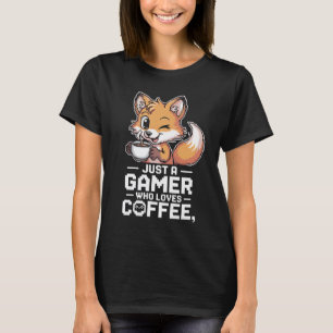 T-shirt Pixel Art Fox Gamer Shirt Juste Un Joueur Qui Aime