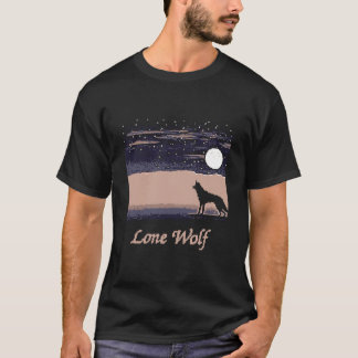 T-shirt Pixel Art Wolf et Moon