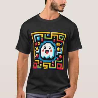 T-shirt Pixel Ghost Maze - Jeu Retro Inspiré Arcade