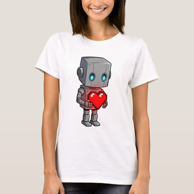 T-shirt Pixel Heart Robot (Devant)