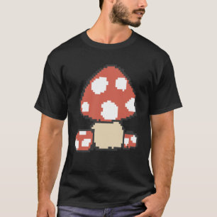 T-shirt Pixel Mushroom 8 bits Retro Jeu Voler Agara Gamer