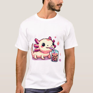 T-shirt Pixel parfait Axolotl Sipping Boba