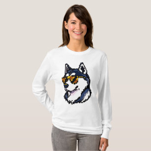 T-shirt Pixel Siberian Husky