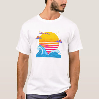 T-shirt Pixel Sunset Horizon