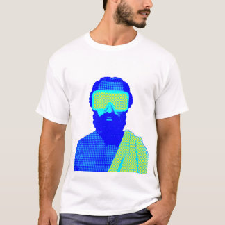 T-shirt Pixelated Futuristic Bearded Figure Retro
