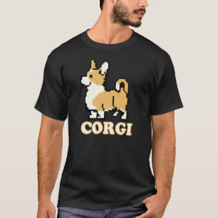 T-shirt Pixellisé Chiens de compagnie Corgis Chien 8 bits