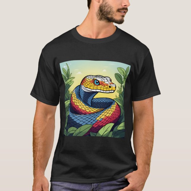 T-shirt Pixelpos D'Un Serpent Python (Devant)