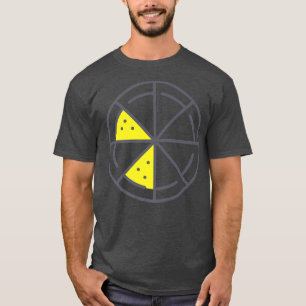 T-shirt Pizza 2 Tranches Fromage Végétal Funny Géométrique