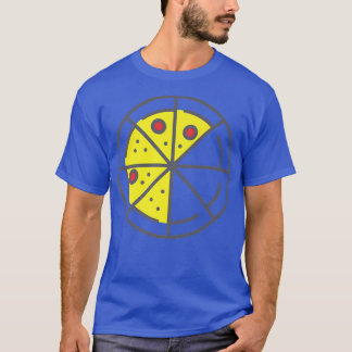T-shirt Pizza 5 tranches Fromage Pepperoni Funny Géométriq