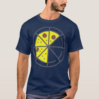 T-shirt Pizza 5 tranches Fromage Pepperoni Funny Géométriq