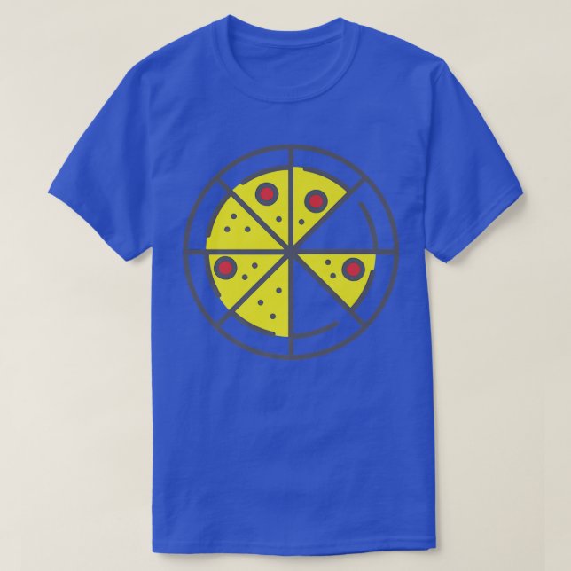 T-shirt Pizza 6 Tranches Fromage Pepperoni Funny Géométriq (Design devant)