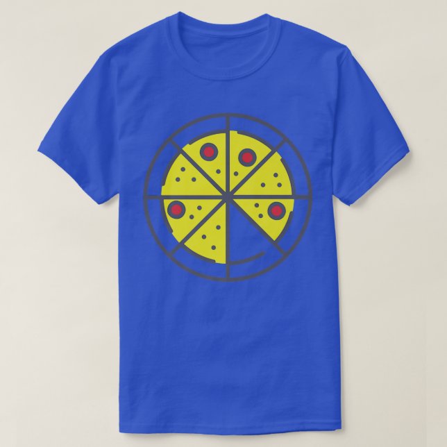 T-shirt Pizza 7 Tranches Fromage Pepperoni Funny Géométriq (Design devant)