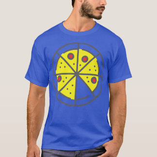 T-shirt Pizza 7 Tranches Fromage Pepperoni Funny Géométriq
