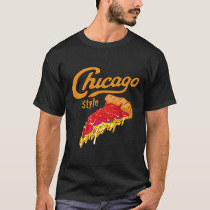 T-shirt Pizza à plat profond de style Chicago
