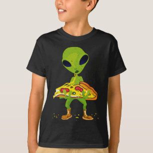T-shirt Pizza Alien Manger Paix Amoureux de nourriture spa