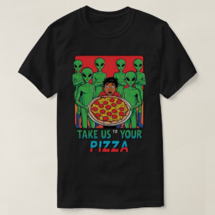 T-shirt Pizza Aliens blk Mens