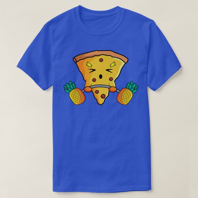 T-shirt Pizza ananas Fitness Lifting Barbell Hawaiian F (Design devant)