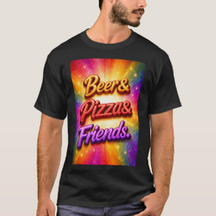 T-shirt Pizza Bière Amis