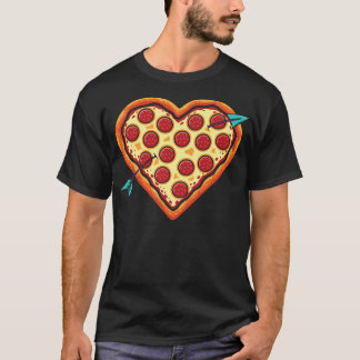 T-shirt Pizza Coeur Cute Valentines Jour Coeur Formé Pizza