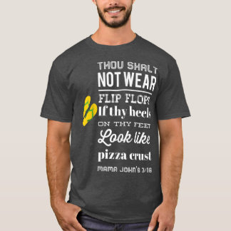 T-shirt Pizza Croûte Humour tongs talons Hommes Femmes T 1