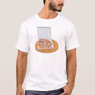 T-shirt pizza dans une boîte de livraison