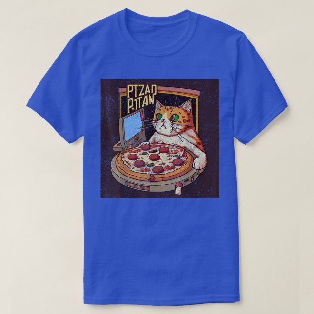 T-shirt Pizza de jeu de chat (Design devant)